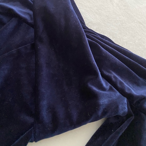 Zara Blue Velvet Off-Shoulder Top - Picture 3 of 3